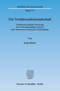 Cover Die Verfahrensbeistandschaft