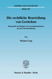 Cover Die rechtliche Beurteilung von Gerüchen