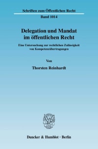 Cover Delegation und Mandat im öffentlichen Recht