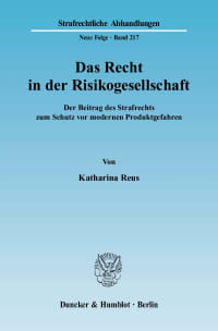 Cover Das Recht in der Risikogesellschaft