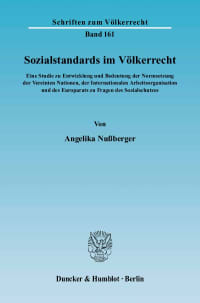 Cover Sozialstandards im Völkerrecht