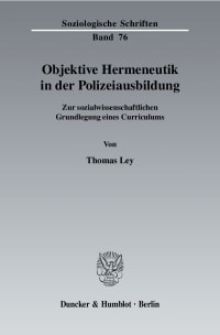 Cover Objektive Hermeneutik in der Polizeiausbildung