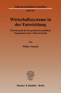 Cover Wirtschaftssysteme in der Entwicklung