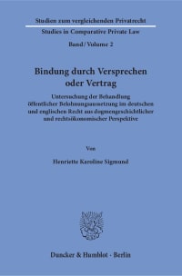 Cover Bindung durch Versprechen oder Vertrag