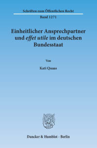 Cover Einheitlicher Ansprechpartner und effet utile im deutschen Bundesstaat