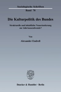 Cover Die Kulturpolitik des Bundes