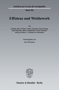 Cover Effizienz und Wettbewerb