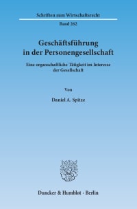 Cover Geschäftsführung in der Personengesellschaft