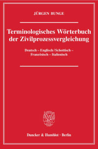 Cover Terminologisches Wörterbuch der Zivilprozessvergleichung