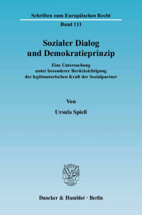 Cover Sozialer Dialog und Demokratieprinzip