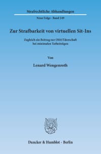 Cover Zur Strafbarkeit von virtuellen Sit-Ins