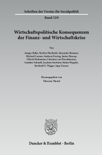 Cover Wirtschaftspolitische Konsequenzen der Finanz- und Wirtschaftskrise