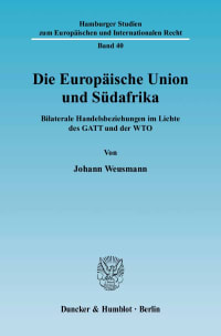 Cover Die Europäische Union und Südafrika