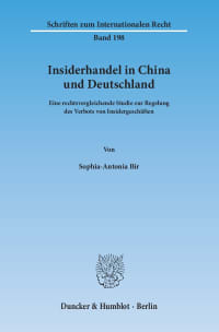 Cover Insiderhandel in China und Deutschland