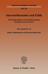 Cover Internetökonomie und Ethik