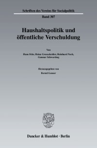 Cover Haushaltspolitik und öffentliche Verschuldung