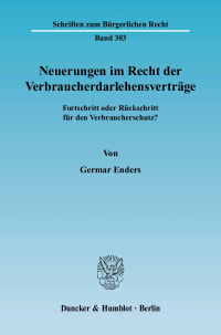 Cover Neuerungen im Recht der Verbraucherdarlehensverträge