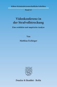 Cover Videokonferenz in der Strafvollstreckung