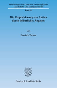 Cover Die Umplatzierung von Aktien durch öffentliches Angebot