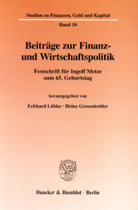 Cover Beiträge zur Finanz- und Wirtschaftspolitik