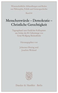 Cover Menschenwürde - Demokratie - Christliche Gerechtigkeit