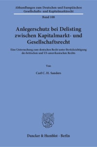 Cover Anlegerschutz bei Delisting zwischen Kapitalmarkt- und Gesellschaftsrecht