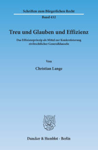 Cover Treu und Glauben und Effizienz