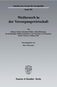 Cover Wettbewerb in der Versorgungswirtschaft