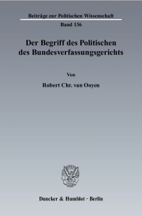 Cover Der Begriff des Politischen des Bundesverfassungsgerichts