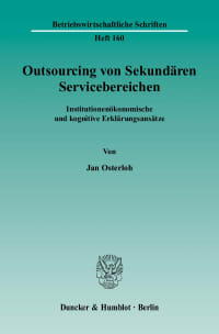 Cover Outsourcing von Sekundären Servicebereichen