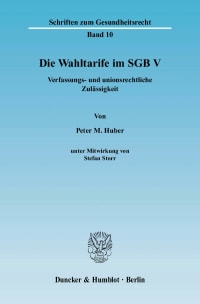 Cover Die Wahltarife im SGB V