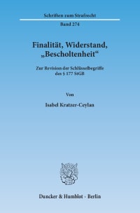 Cover Finalität, Widerstand, »Bescholtenheit«