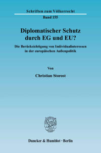 Cover Diplomatischer Schutz durch EG und EU?