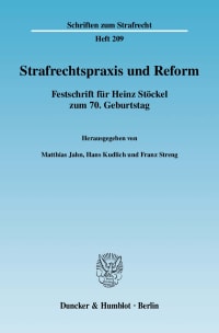 Cover Strafrechtspraxis und Reform