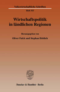 Cover Wirtschaftspolitik in ländlichen Regionen