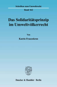 Cover Das Solidaritätsprinzip im Umweltvölkerrecht