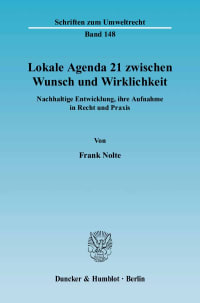 Cover Lokale Agenda 21 zwischen Wunsch und Wirklichkeit