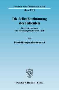 Cover Die Selbstbestimmung des Patienten