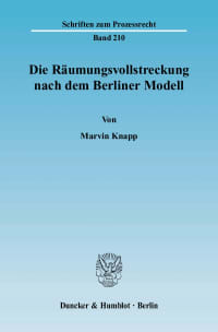 Cover Die Räumungsvollstreckung nach dem Berliner Modell