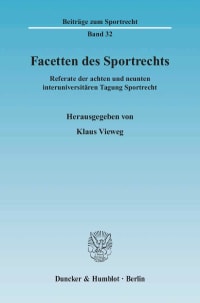 Cover Facetten des Sportrechts