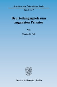 Cover Beurteilungsspielraum zugunsten Privater