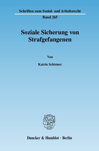 Cover Soziale Sicherung von Strafgefangenen