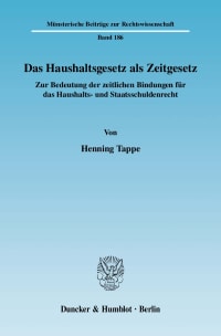 Cover Das Haushaltsgesetz als Zeitgesetz