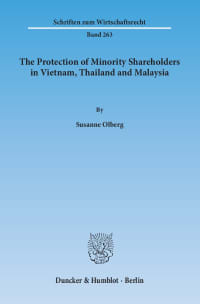 Cover The Protection of Minority Shareholders in Vietnam, Thailand and Malaysia