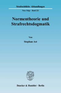 Cover Normentheorie und Strafrechtsdogmatik