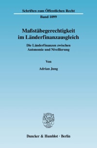 Cover Maßstäbegerechtigkeit im Länderfinanzausgleich