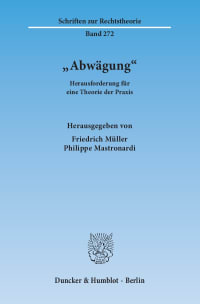 Cover »Abwägung«