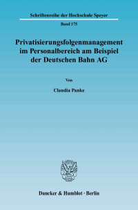 Cover Privatisierungsfolgenmanagement im Personalbereich am Beispiel der Deutschen Bahn AG