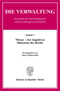 Cover Wissen - Zur kognitiven Dimension des Rechts