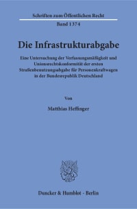 Cover Die Infrastrukturabgabe